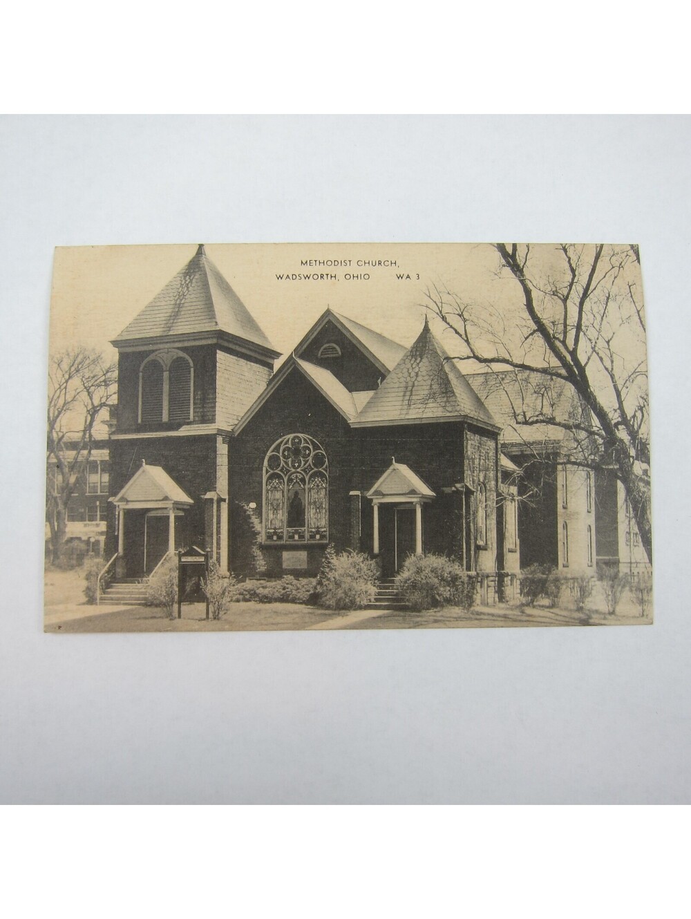 Postcard Wadsworth Ohio Methodist Church Photo Vintage Litho Print UNPOSTED RARE